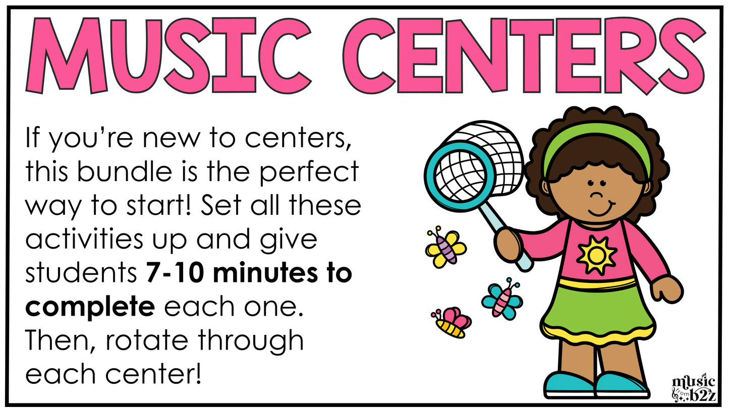 Spring Music Centers BUNDLE Rhythm Worksheets Spring Music Games