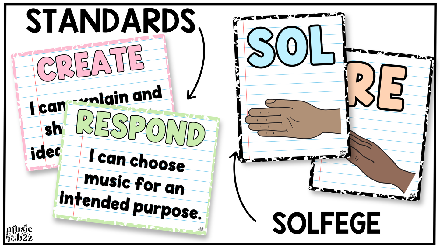 Pastel Composition Music Classroom Decor BUNDLE Music Posters Bulletin Board