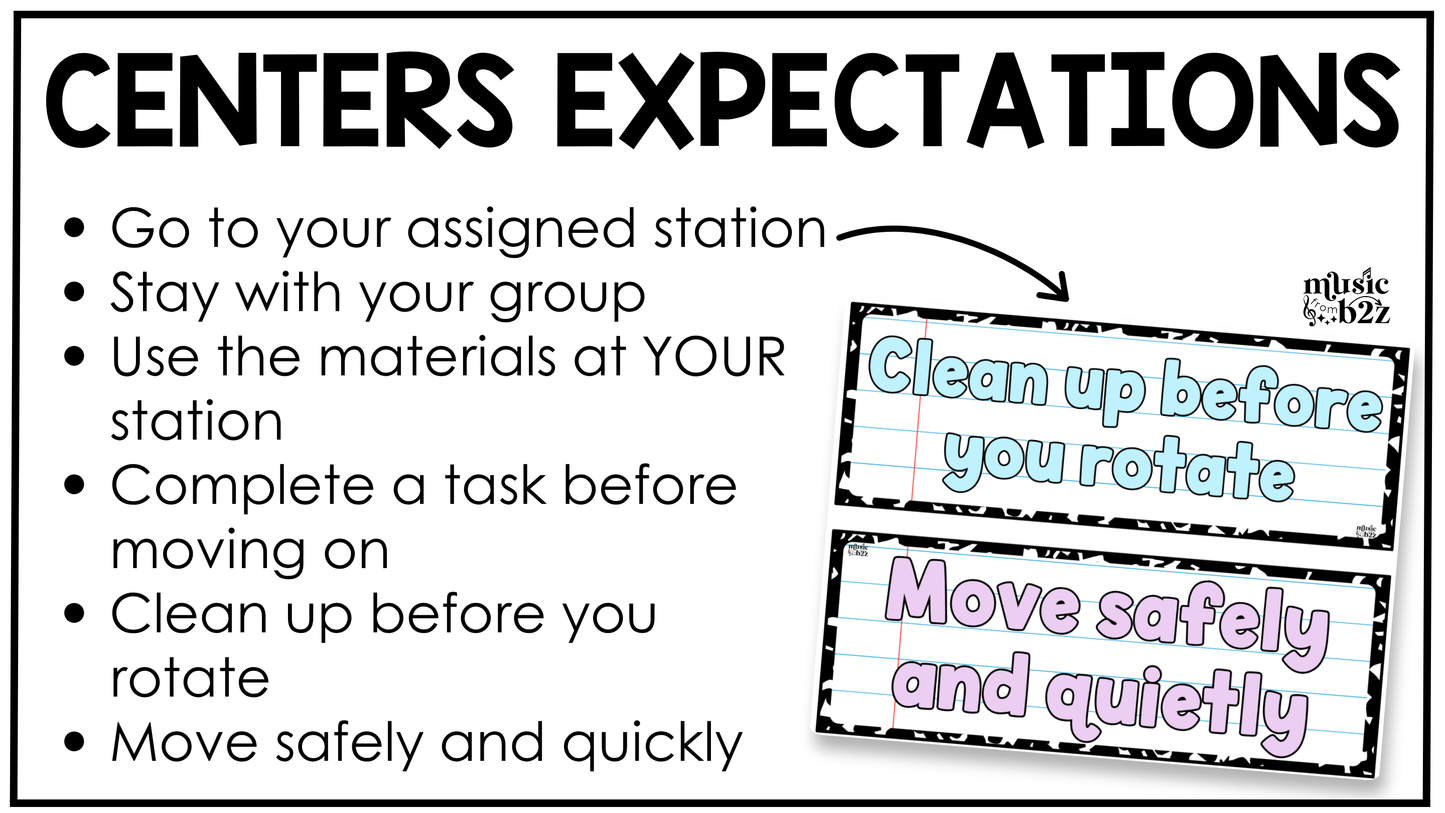 Pastel Composition Music Rules & Expectations Posters Elementary Music Classroom Decor