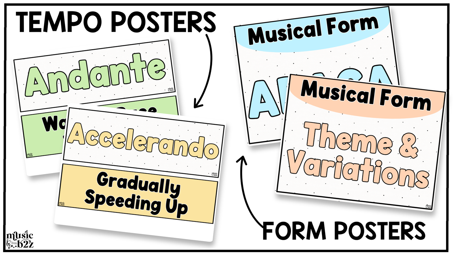 Pastel Music Classroom Decor BUNDLE Music Posters Bulletin Board