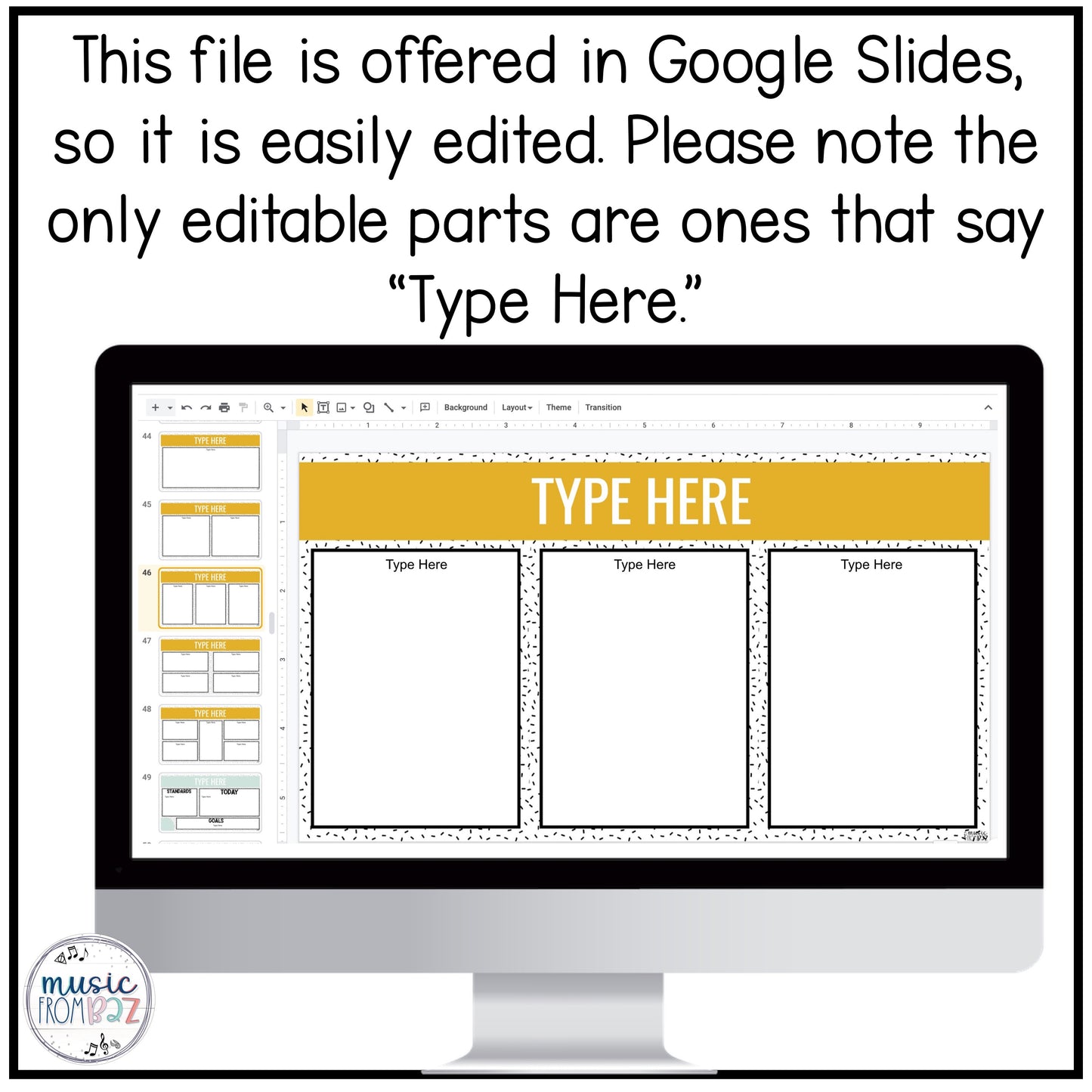 Editable Daily Agenda Google Lesson Slides Music Classroom Decor Modern Oasis