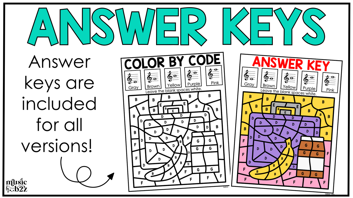 Back to School Music Coloring Pages Color by Note Music Worksheets Treble Clef