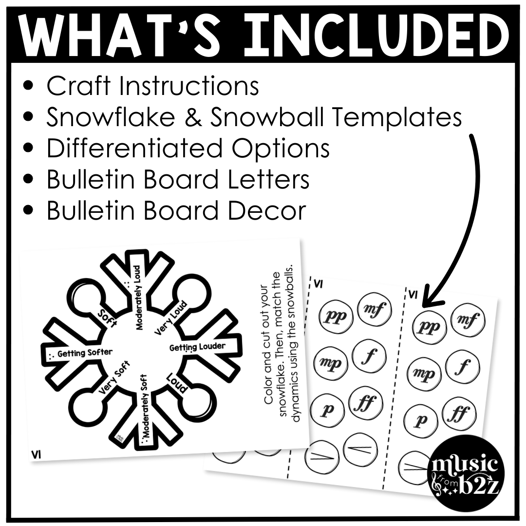 Winter Music Craft Dynamics Winter Music Activities Winter Music Bulletin Board