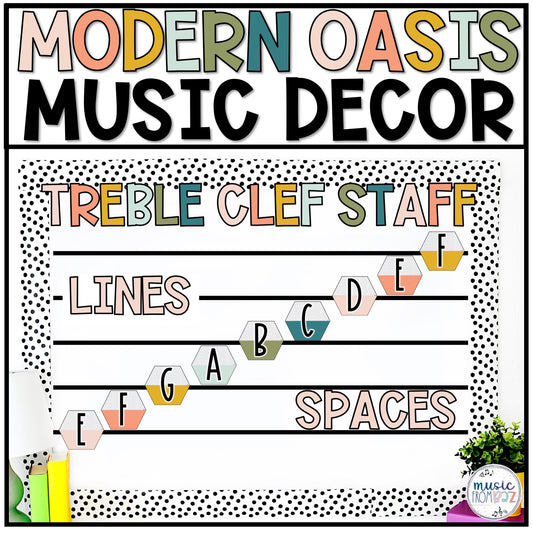 Music Classroom Decor - Treble Clef Bulletin Board - Modern Oasis