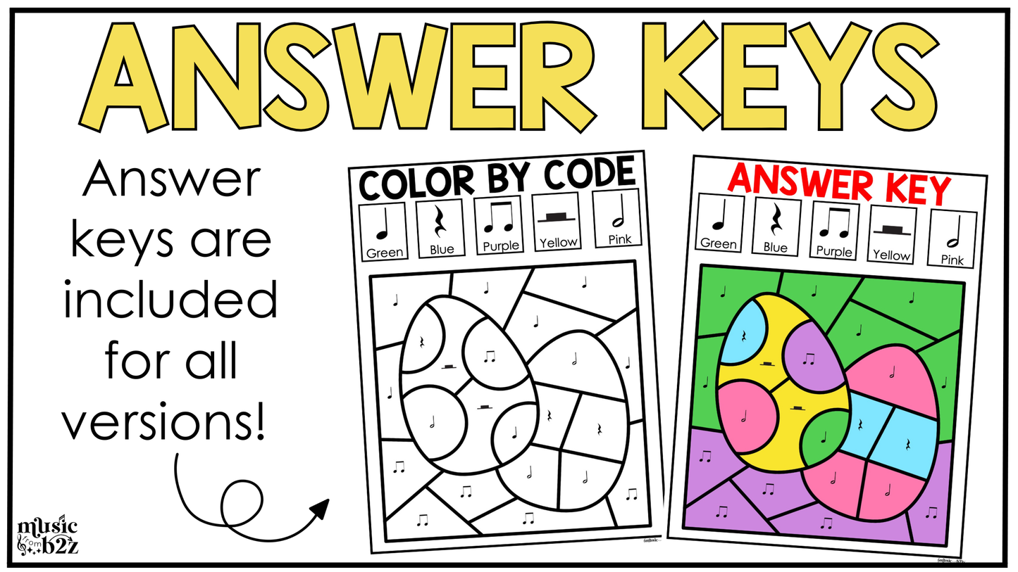 Easter Music Coloring Pages Rhythm Worksheets Spring Music Color by Note