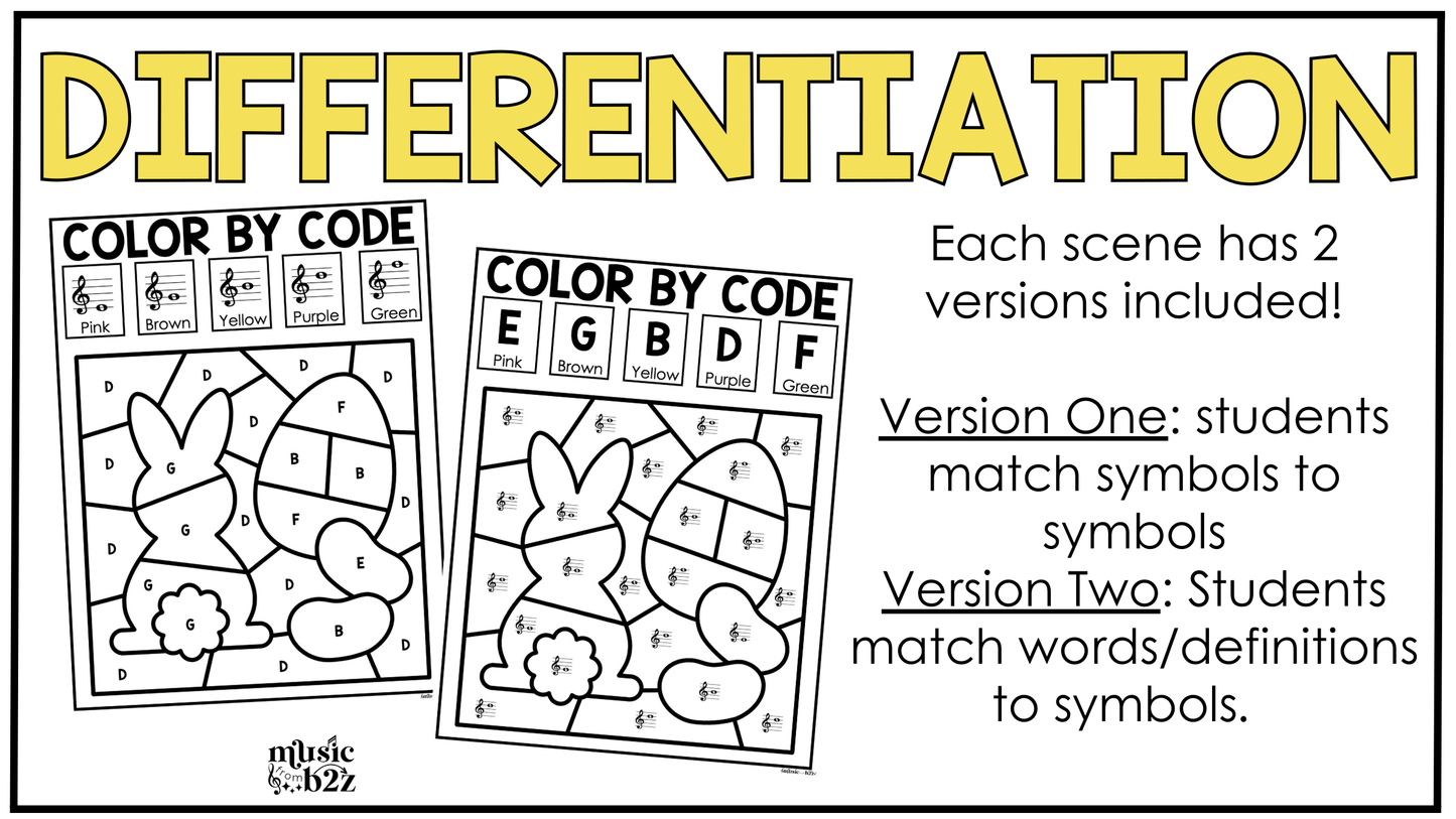 Easter Music Coloring Pages Color by Note Spring Music Worksheets Treble Clef