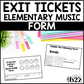 Musical Form Exit Tickets & Rubrics Editable Elementary Music Assessment