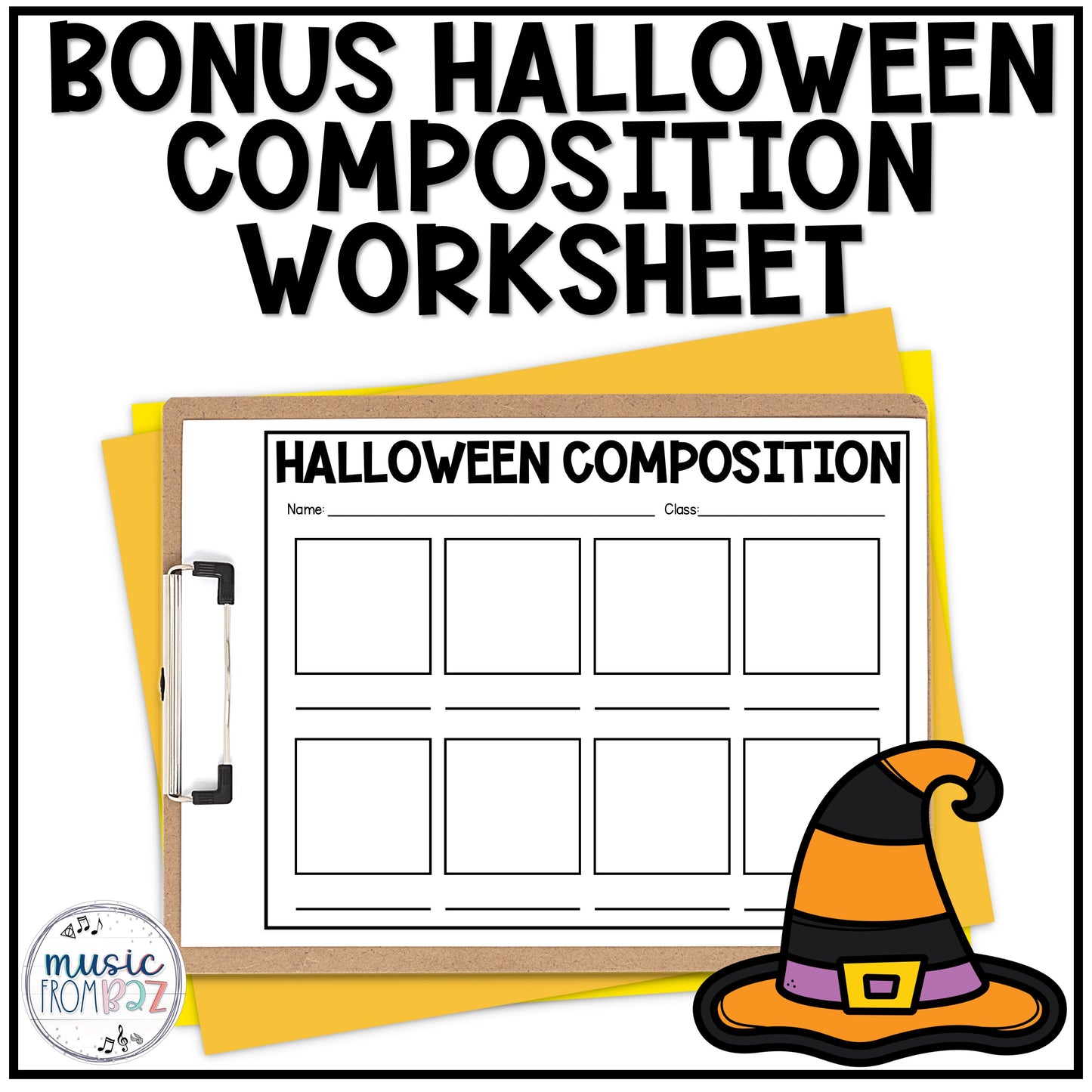 Halloween Music Rhythm Cards & Beat Strips Activities Composition Centers Games