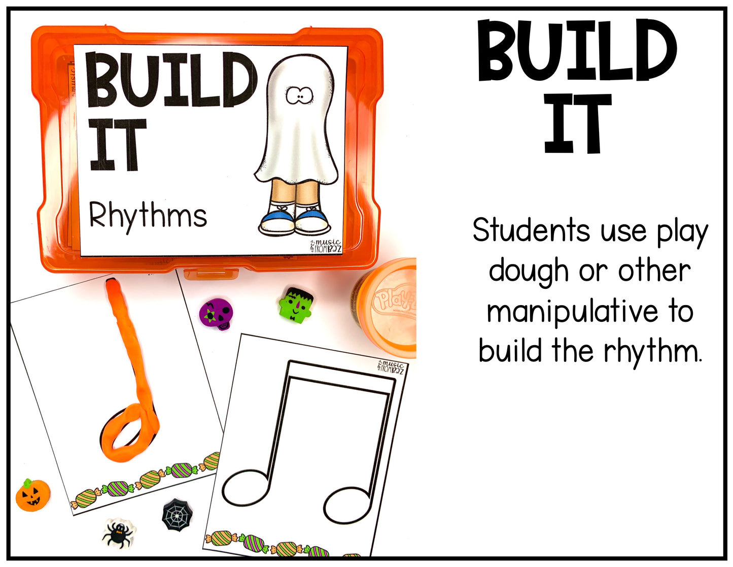 Halloween Music Task Cards - Rhythm - Elementary Music Activity