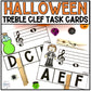 Halloween Treble Clef Task Cards Elementary Music Centers & Games Activities