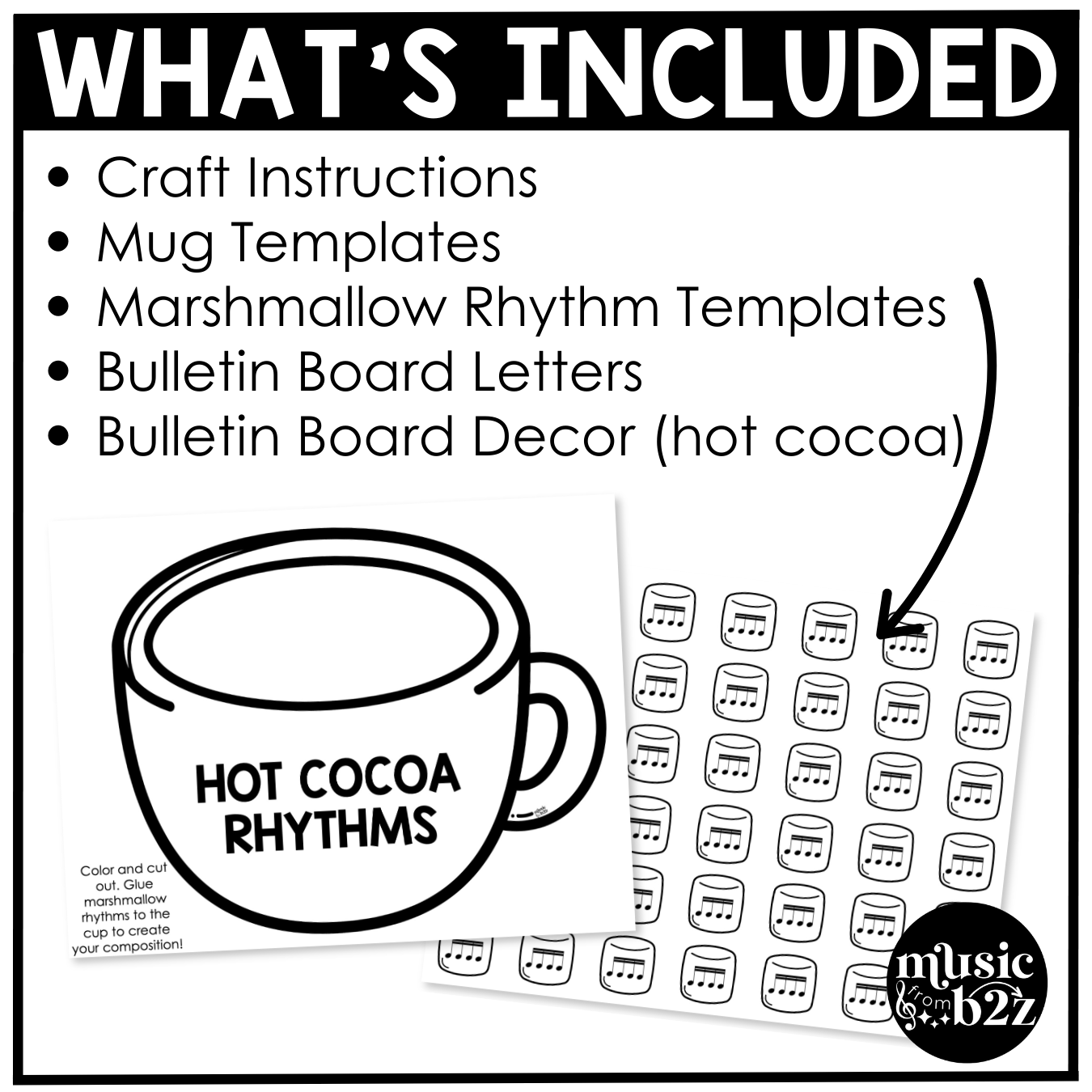 Winter Music Craft Rhythm Music Centers Winter Music Bulletin Board Sub Plans