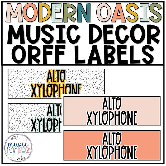 Music Classroom Decor - Orff Instrument Labels - Modern Oasis