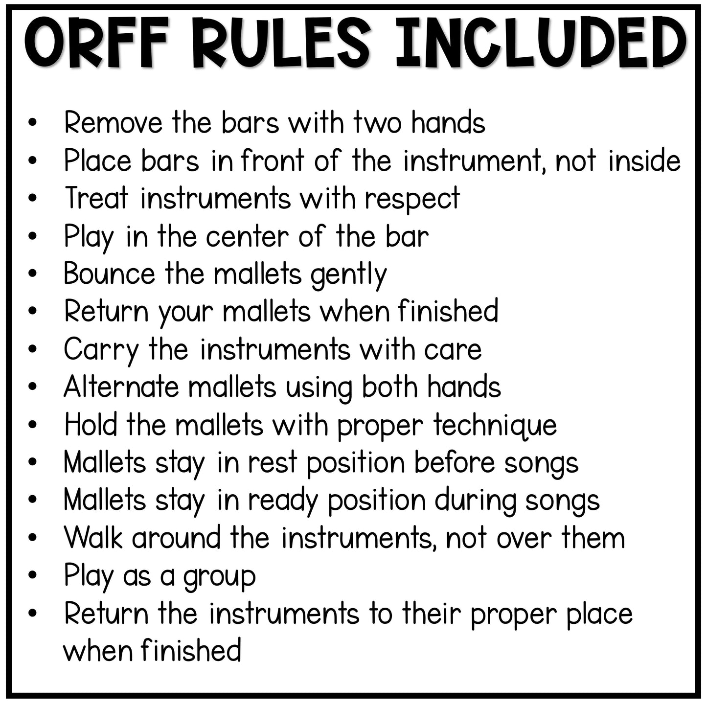 Music Classroom Decor - Orff Rules and Setup Posters - Modern Oasis
