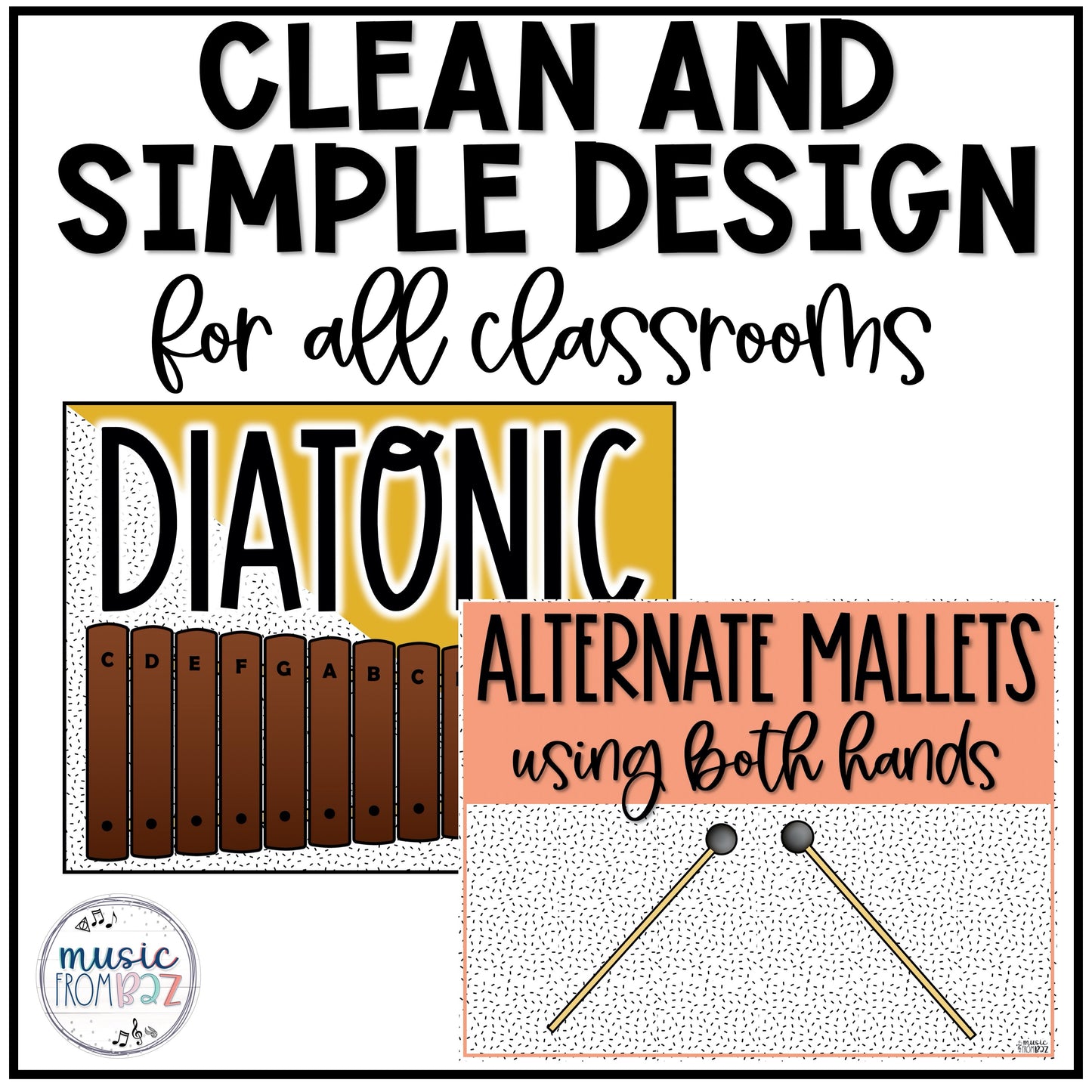 Music Classroom Decor - Orff Rules and Setup Posters - Modern Oasis