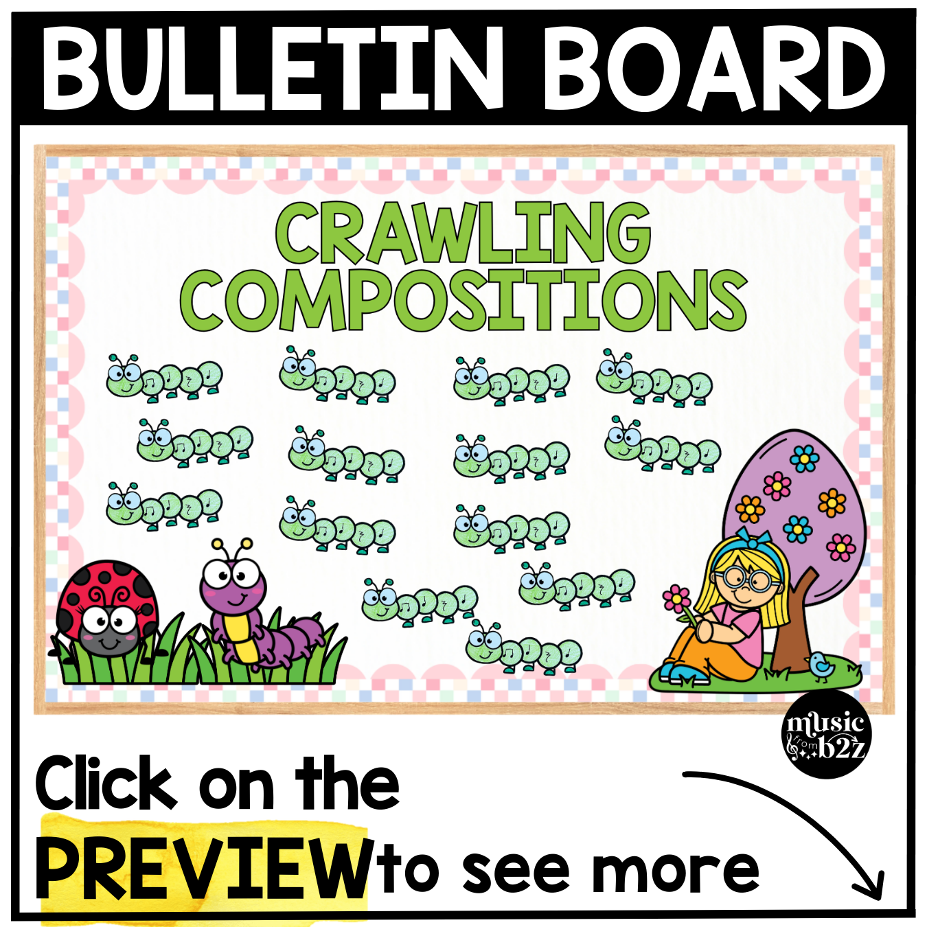 Spring Music Craft Music Bulletin Board Spring Music Sub Plans Rhythm Craft