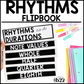 Rhythm Note Value Flipbook Worksheets Review Elementary Music Activity Centers