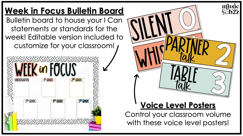 Music Classroom Decor BUNDLE - Music Bulletin Board & Posters - Modern Oasis