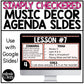 Editable Daily Agenda Google Lesson Slides Music Classroom Decor Checkered