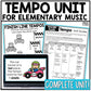 Tempo Unit Elementary Music Curriculum Lesson Activity Worksheets Games