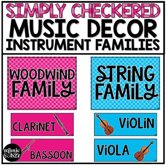 Instrument Family Posters Elementary Music Classroom Decor Simply Checkered
