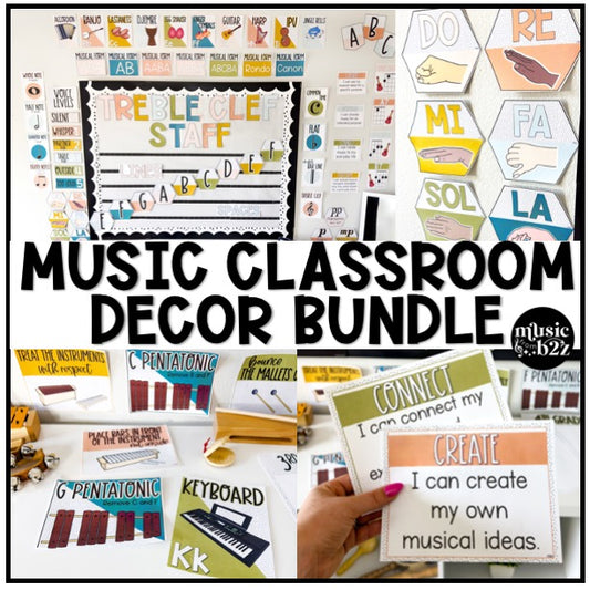 Music Classroom Decor BUNDLE - Music Bulletin Board & Posters - Modern Oasis