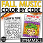 Fall Music Coloring Music Color by Note Fall Music Worksheets Dynamics Coloring