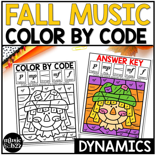Fall Music Coloring Music Color by Note Fall Music Worksheets Dynamics Coloring