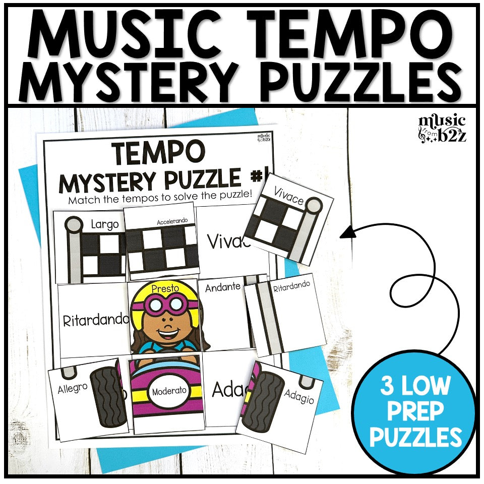 Music Tempo Mystery Puzzles Elementary Music Centers Sub Plans Activities