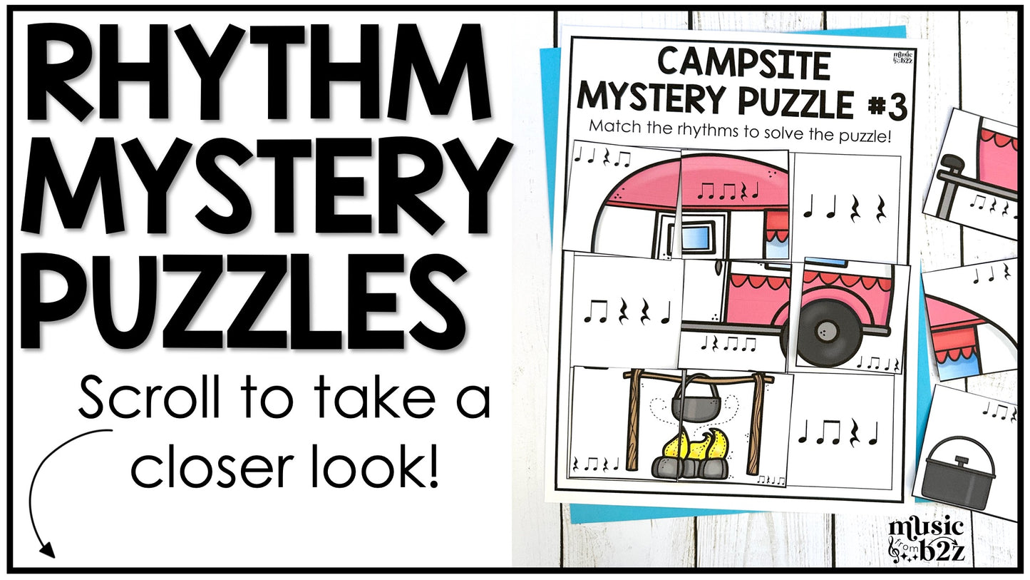 Quarter Rest Rhythm Mystery Puzzles Elementary Music Centers Sub Plans Activity