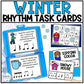Winter Music Task Cards - Music Rhythm Worksheet - January Music Lesson