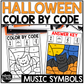 Halloween Music Coloring Color by Note Halloween Music Worksheets Music Symbols