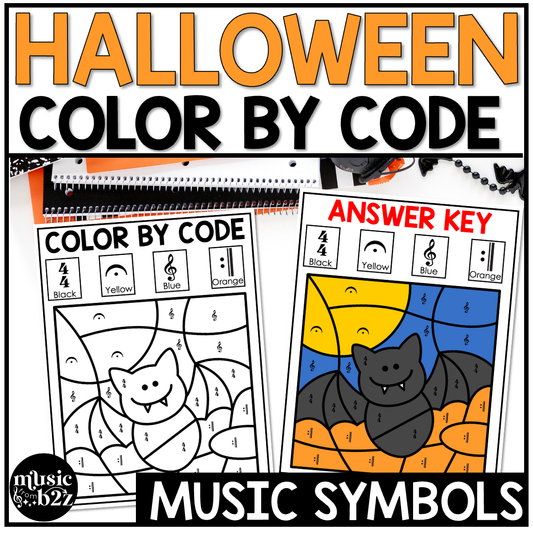 Halloween Music Coloring Color by Note Halloween Music Worksheets Music Symbols