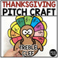 Thanksgiving Music Treble Clef Turkey Craft Elementary Music Centers Activities