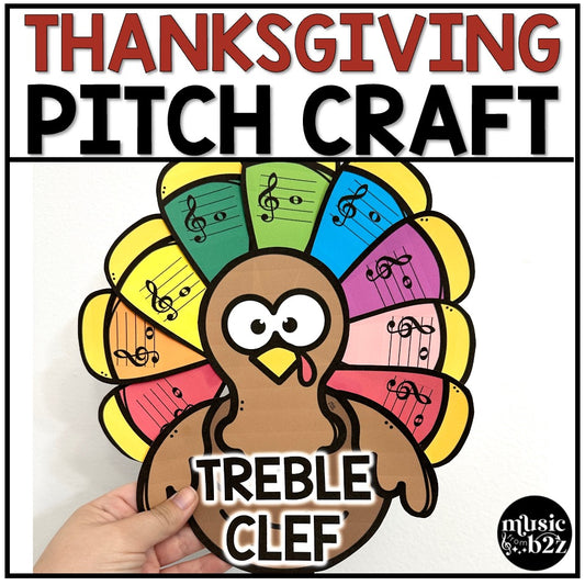 Thanksgiving Music Treble Clef Turkey Craft Elementary Music Centers Activities