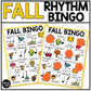Fall Music Bingo Fall Music Games Rhythm Bingo Fall Music Worksheets Sub Plans
