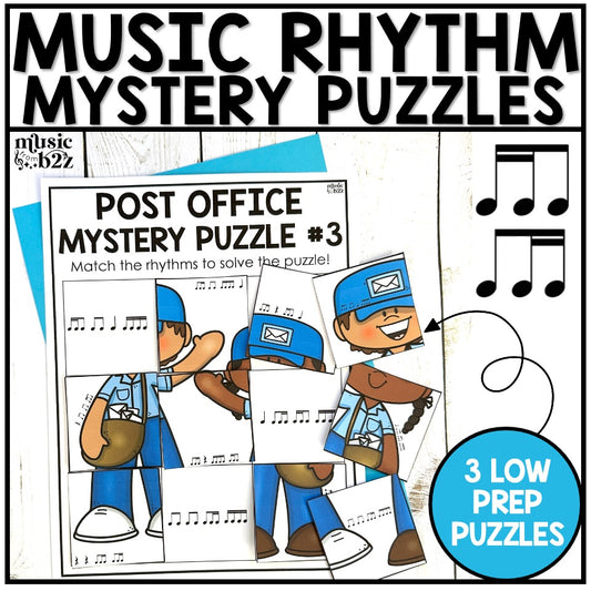 Eighth Sixteenth Note Rhythm Mystery Puzzles Elementary Music Centers Sub Plans