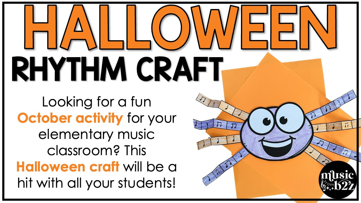 Halloween Spider Rhythm Craft Elementary Music Centers Sub Plans Activities