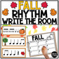 Fall Rhythm Write the Room Elementary Music Game & Scavenger Hunt for Autumn