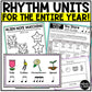 Rhythm Unit Bundle for K-5 Elementary Music Curriculum Worksheets Games Centers