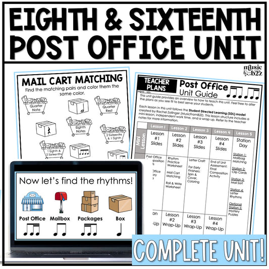 Eighth & Sixteenth Note Unit Elementary Music Lesson Activity Worksheets Games