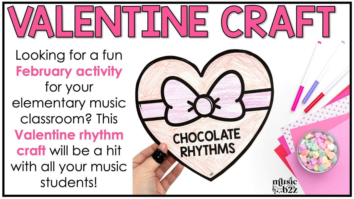 Valentines Day Music Rhythm Craft Elementary Music Centers Activities Sub Plans