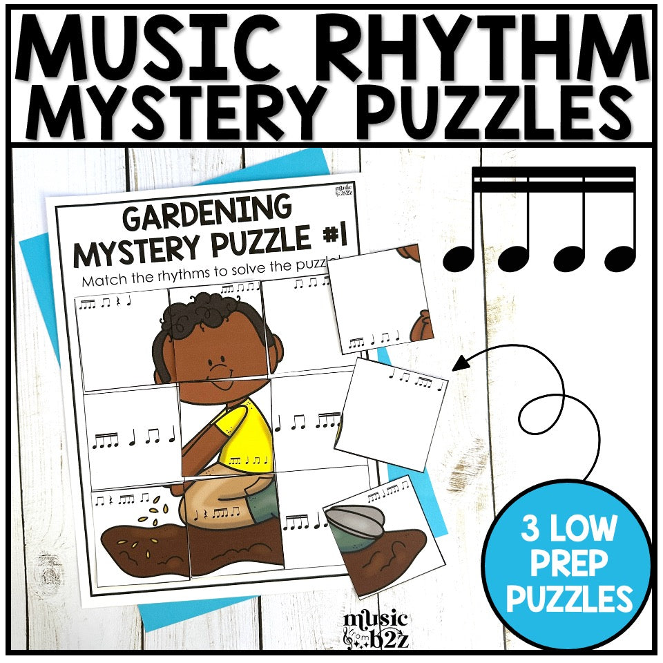 Sixteenth Notes Rhythm Mystery Puzzles Elementary Music Centers Sub Plans
