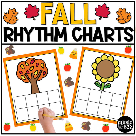 Fall Rhythm Worksheet Elementary Music Composition Centers & Activity for Autumn
