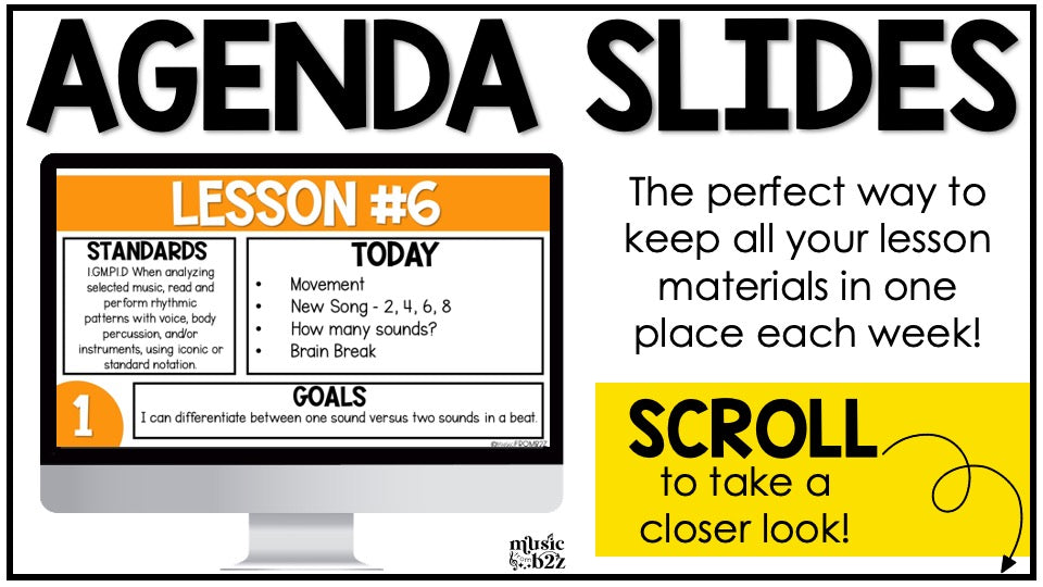 Daily Agenda Slides Google Slides Elementary Music Lesson Plan Template Editable