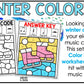 Winter Music Coloring BUNDLE Color by Note Winter Music Worksheets