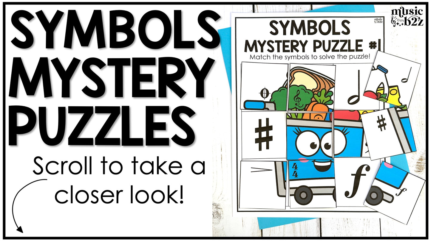 Music Symbols Mystery Puzzles Elementary Music Centers Sub Plans Activities