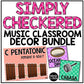 Simply Checkered Elementary Music Classroom Decor BUNDLE Posters Labels & More