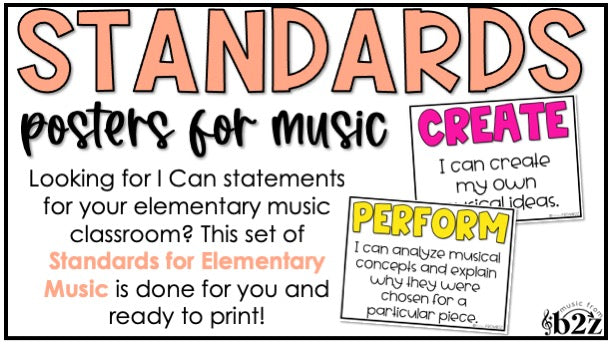 National Music Standards Bulletin Board Display - I Can Statements & Posters