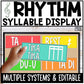 Rhythm Syllable Cards EDITABLE - Elementary Music Bulletin Board Posters