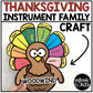 Thanksgiving Music Instrument Families Turkey Craft Elementary Music Activities